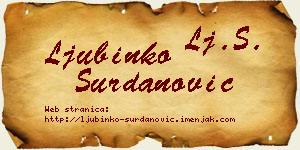 Ljubinko Surdanović vizit kartica